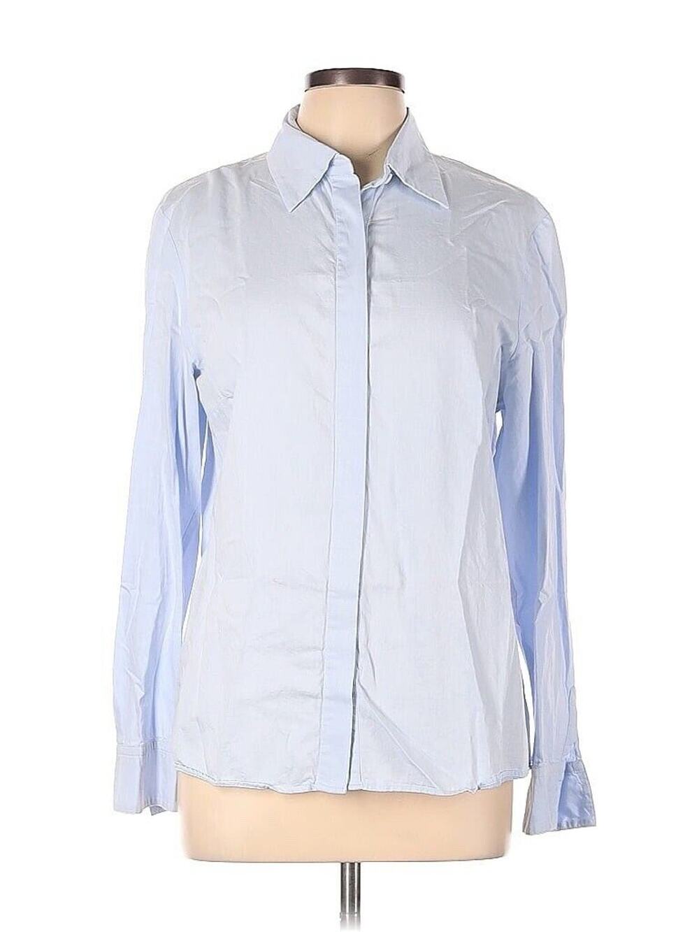 Vesna W Blue Cotton Poplin Collared Button Down 42 US 10